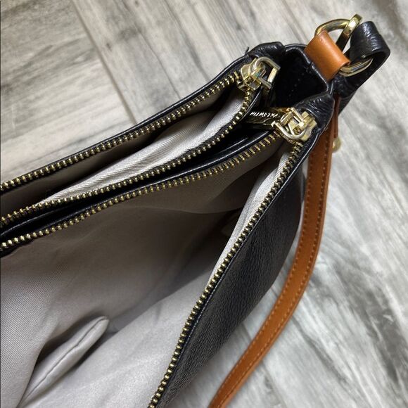 Valentina Black and Tan Crossbody Bag - Picture 10 of 11